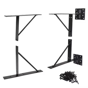 Kit Ferramenta Anti-Appiattimento per Telaio Cancello, 2 Set, in Ferro Nero, con Staffa Angolare, Chiusura a Scatto, Viti, Modellazione 3D, Ecologico, per Capanno/Recinto - Product Image 3