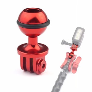 Adaptateur de tête sphérique en aluminium Feichao CNC 1 pouce, support étanche pour caméras d'action <span class=keywords><strong>GoPro</strong></span> Hero Mini, <span class=keywords><strong>poignée</strong></span> de trépied pour la natation et la <span class=keywords><strong>plongée</strong></span> - Product Image 1