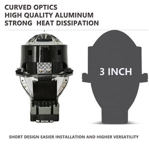 IDISON <span class=keywords><strong>Z6</strong></span> Súper Brillante 88W 8000 Lux Lente de Proyector Bi-led de 3 Pulgadas Sistema de Iluminación Automática Bombilla Lente de Proyector Biled para Automóvil - Product Image 2