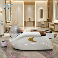 Lit de massage électrique multifonction 4D de luxe pour le corps entier, avec circulation d'eau et bassin en céramique, pour le lavage des cheveux et le spa capillaire
