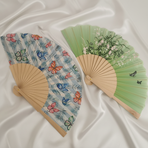 FAREA High Quality Wholesale Customised Wooden Folding Bamboo Hand Fan for Promotion