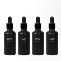 Flacon compte-gouttes en verre de 30 ml, flacon compte-gouttes en verre noir, flacon compte-gouttes de 2 oz