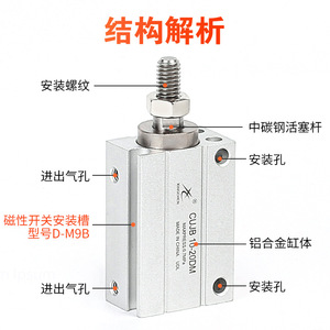 Cylindre pneumatique miniature en acier inoxydable Xingchen à montage libre CUJB10/6/16/20/12-4DX15X20*25DM avec structure à piston - Product Image 2