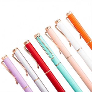 Luxury High-End Office Stationery Customized Logo <b>Colorful</b> Metal Ballpoint <b>Pens</b> Business Hotel <b>Pens</b> Promotional Gift for Office - Product Image 2