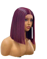 Wig renda depan rambut Remy Vietnam ditarik ganda pendek 13x4 renda Bob lurus tulang 14 inci untuk WANITA HITAM