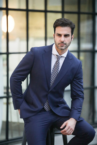 Costume d'affaires en laine pour homme, style classique, coupe ajustée, 2 pièces, sur mesure, tendance, grande taille, plissé, respirant, vente chaude - Product Image 5