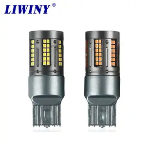 Liwiny otomatik Canbus S25 1156 BAY15S T20 W21/5W 7440 LED ampuller 84smd için geri ışık/dönüş sinyal ışığı araba ışık beyaz sarı