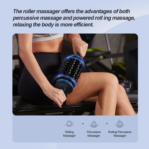 Body Massage Rechargeable Electric Breast Pump <b>Massager</b> 360 Vibration Yoga Roll <b>Machine</b> Full Body Muscle Relief Plastic ABS - Product Image 4