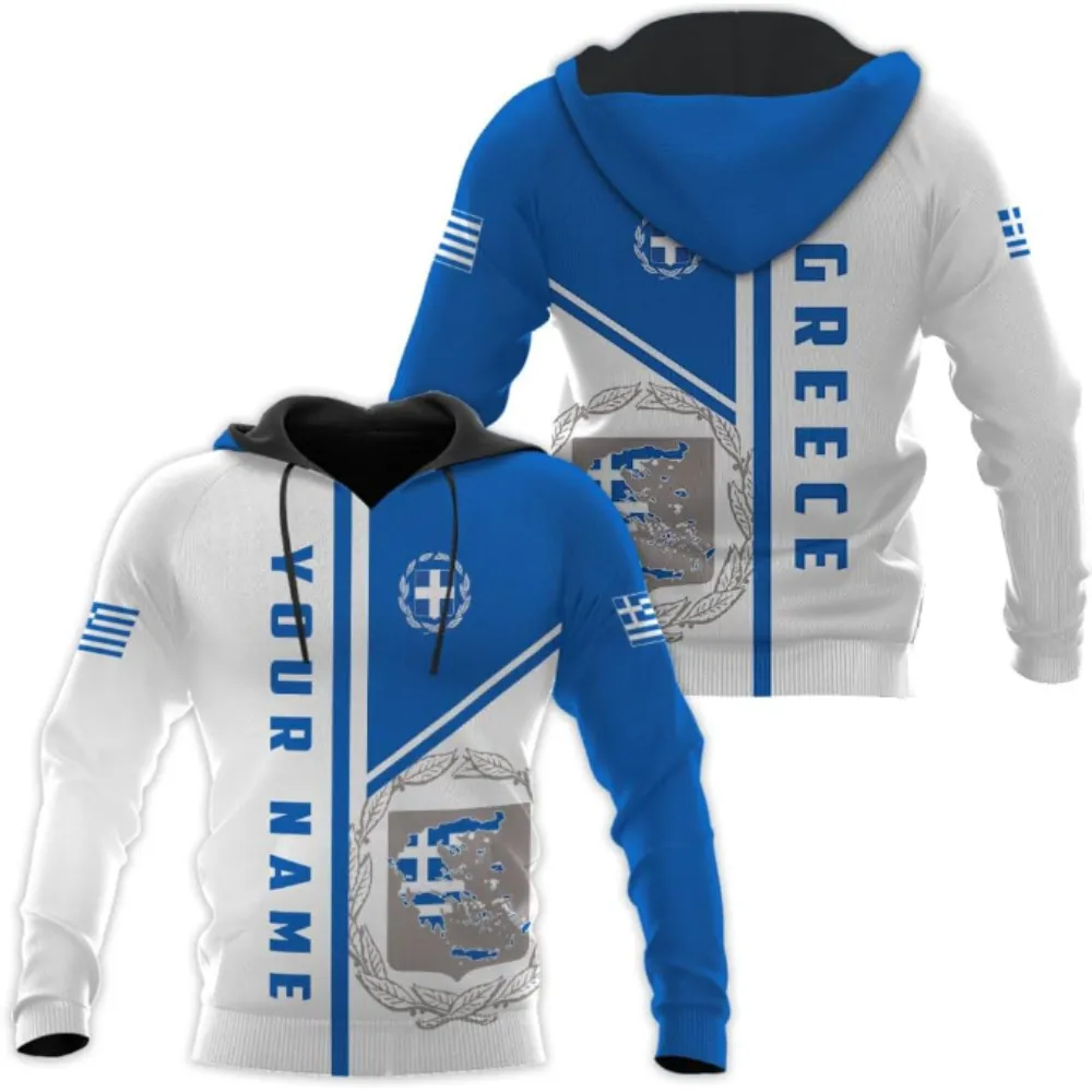 Fitspi toptan özel yunanistan Hoodies ceket ülke bayrağı Grecian 3d kazak Zip Hoodie kazak kazak