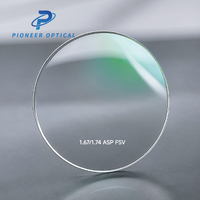 Lentilles optiques asphériques en résine Pioneer Optical 1.49/1.56/1.60/1.67/1.74 à vision simple UC HC HMC SHMC pour lunettes