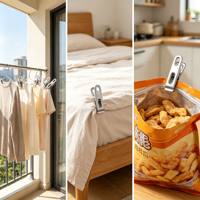 Pinces plates en acier inoxydable de 4,8 cm, multi-usages, pour le linge, la fermeture des aliments, les chaussettes, les pinces métalliques de bureau, 20 pièces/sac, vente en gros