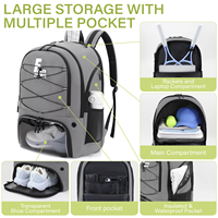 Sac de pickleball, sac à dos de tennis avec compartiment à chaussures, poche isotherme, crochet de fixation, sac de sport pour joueurs de tennis, pickleball et basketball