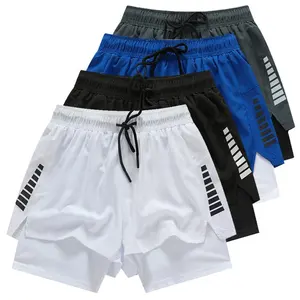 Gym Shorts Herren 90 Polyester 10 Spandex Compression 5 Zoll Quick Dry mit Liner Training Running Short 2 in 1 Herren Gym Shorts