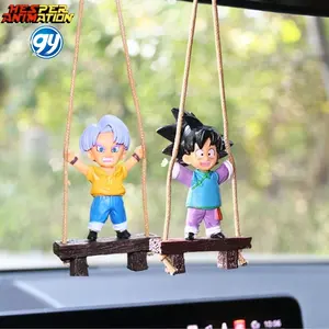 Colecção de figuras de ação pingente de balanço retrovisor para carro DBZ, carro goku, boneco de anime, dragão com bola z, brinquedo para crianças