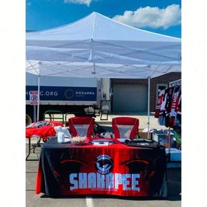 Nappe extensible personnalisée en spandex 6ft 8ft, housse de table imperméable pour salons professionnels, publicité de logo, cadeaux promotionnels - Product Image 6