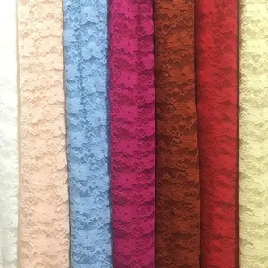 Оптовая продажа женской одежды эластичная Цветочная нейлоновая кружевная ткань разных цветов LT21516