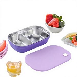 กล่องข้าวสแตนเลสสำหรับพนักงานออฟฟิศ อุ่นในไมโครเวฟได้ เก็บความร้อน ความจุ 500-800 มล. ดีไซน์แบบมีช่อง - Product Image 2