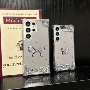 Per Samsung S25 Edge Luxury Glitter Bow diamante specchio TPU custodia protezione antiurto per Galaxy S23 S24 S22 A56 <span class=keywords><strong>a</strong></span> - Product Image 1