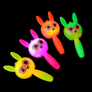 <b>Rabbit</b> Glow Stick Squeeze Toy With Whistle Flashing Handle Led <b>Light</b> Up Plastic Fidget Toy For Kids Age 2 4 Years Unisex - Product Image 3
