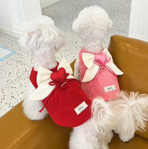 Roupas para Cães, Suprimentos para Animais de Estimação, Colete Decorado com Laço em Cor Sólida para Cães e Gatos, Pullover Simples para Pets <span class=keywords><strong>Newfoundland</strong></span> - Product Image 1