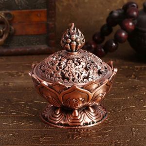 Incense Burner Holy Tibetan Lotus Incense Burner Alloy Bronze Incense <strong>Holder</strong> Metal Craft Handmade Censer for Office Home Decor - Product Image 5
