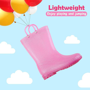 <span class=keywords><strong>Botas</strong></span> <span class=keywords><strong>de</strong></span> Lluvia Impermeables para Niños y Niñas, <span class=keywords><strong>Botas</strong></span> <span class=keywords><strong>de</strong></span> Goma <span class=keywords><strong>de</strong></span> Colores Brillantes para Niños Pequeños con Asas Fáciles <span class=keywords><strong>de</strong></span> Poner para Jugar al Aire Libre - Product Image 3