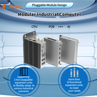 PC Industri Modular Rayin CPU+Kartu Port Multi-serial RK3588 RAM 4GB Penyimpanan 32GB LAN Ganda COM Ganda Layar HD VGA Linux