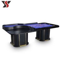 Table de Roulette Professionnelle de Luxe YS Casino, Roue en Bois, 8 Joueurs, Design Durable, Personnalisable, Jeux de Hasard, Poker, Divertissement