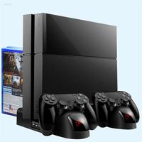 Station de Refroidissement Verticale Gepaide à 4 Ventilateurs pour PS4 Slim/P4 Pro avec Double Chargeur de Manettes (Port EXT) et Support de Console
