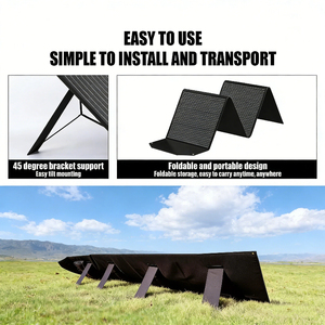 Panneau solaire portable pliable noir 400W, haute efficacité 23%, étanche IP65, monocristallin, pour camping en plein air, camping-car, randonnée - Product Image 6