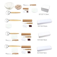 Ensemble d'outils de pâtisserie européens en boîte, 5 pièces, moule à pâtisserie de qualité alimentaire, couteau à découper le pain en acier inoxydable pour la fabrication de la pâte à sourdough