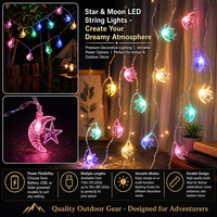 Gesichts- und Mond-Stern-LED-Lichterkette, Arabischer Stil Dekorative Feenlichter, Festival-Ambiente-Beleuchtung