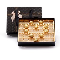 Schwarze Schubladen-Geschenkbox, individuell gestaltbar, für 35 Pralinen und Erdbeeren, Verpackungsboxen mit Geschenktüten