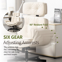 Nouvelle chaise de bureau pivotante en PU avec accoudoirs réglables et dossier croisé pour la maison
