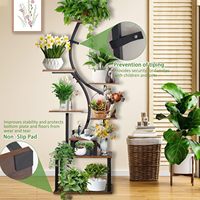Support de plante en métal enduit de poudre intérieur/extérieur élèvent la lumière support de pot de fleur étagères planteur étagère présentoir pour jardin