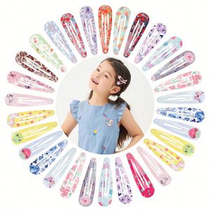 Accessoires pour cheveux à paillettes de style européen-américain pour enfants, couleur bonbon, pince BB 8223, bord en forme de goutte d'eau peinte, métal YOKIKIDS - Product Image 5
