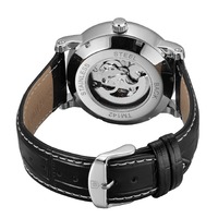 FORSINING FSG8296M4 Automatische Herrenuhr mit großem Gehäuse, offener Herzform, mechanisches Uhrwerk, elegantes Lederarmband, Herren-Business-Armbanduhr