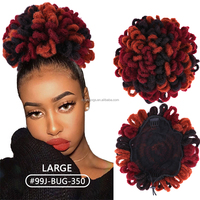 WP-15QT Nuova Collezione: Extension per Capelli Afro Puff Dreadlocks con Clip, Coda di Cavallo Corta con Elastico, Chignon Afro Finto Dread Locs