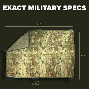 Camo <b>Sleeping</b> Bag Poncho Liner Nylon Tactical <b>Blanket</b> Woobie with Zipper for Camping Hunting Hiking - Product Image 4