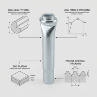 Cheville d'expansion en béton à filetage interne, en acier zingué, pour fixation industrielle sécurisée, haute charge, pour toiture et décoration