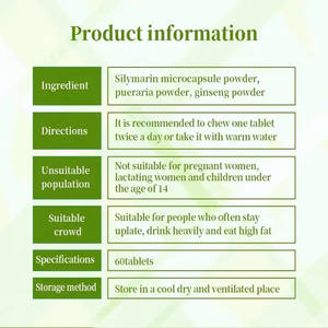OEM/ODM/OBM Comprimés de santé du foie de Pueraria Silymarine organique naturelle Supplément à base de plantes Silymarine pour la santé du foie - Product Image 2