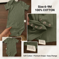 Combinaison pour bébé en coton 100% personnalisée, couleur unie, vêtements pour bébé, combinaison d'été pour bébé, body pour bébé