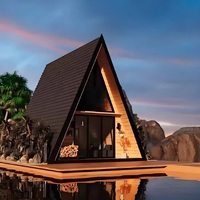 Maison de vacances préfabriquée de luxe moderne en forme de triangle de 20 pieds, installation facile
