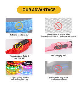 <span class=keywords><strong>Collar</strong></span> reflectante para mascotas con luz intermitente a prueba de agua personalizado ajustable USB tipo C recarga <span class=keywords><strong>collar</strong></span> luminoso LED de lujo para perros - Product Image 2