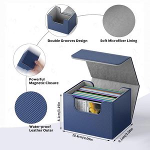 Boîte de rangement pour cartes en cuir PU avec logo personnalisé FX, capacité de 100+ cartes, pour cartes à collectionner, TCG et jeux de cartes, 100 cartes - Product Image 3