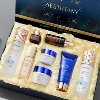 AESTHTANY Ensemble de 8 soins de visage anti-âge de luxe Kit de soins des rides raffermissant avec marque privée OEM ODM Peptides de luxe Soins de la peau