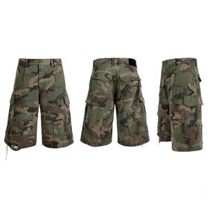 Wholesale Custom LOGO Plus Size HIP HOP Camouflage Cargo <b>Shorts</b> Vintage High Quality Men's <b>Shorts</b> Heavyweight Distressed <b>Shorts</b> - Product Image 6