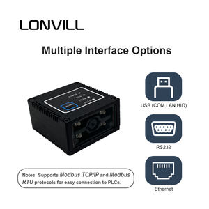 Escáner de Código de Barras LONVILL con Múltiples Opciones de Interfaz: USB, COM, <span class=keywords><strong>LAN</strong></span>, HID, RS232, Modbus TCP/<span class=keywords><strong>IP</strong></span>, Ethernet - Product Image 3