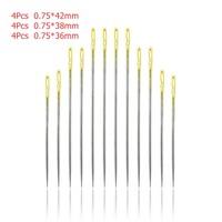 Aiguilles à coudre auto-enfilantes en gros, aiguilles à coudre à l'aveugle, aiguilles à coudre à la main pour la broderie