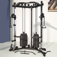 Machine de musculation multifonctionnelle Smith avec cage de puissance et support à squats, système de guidage de barre pour l'entraînement complet du corps